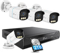 4K PoE Security Camera System 4pcs 5MP CCTV Wired PoE IP Cameras
