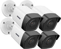 5MP POE Bullet Security Camera 4-Pack - Color Night Vision