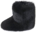 Faux Fur Mid-Calf Snow Boots - Warm, Fluffy Outdoor Comfort