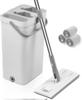 Flat Mop and Bucket with Wringer Set - Hands-Free Self-Cleaning Mop