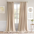 MIULEE Back Tab Beige Curtains 108 in Long 2 Panels Set - Room