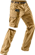CQR Men's Convertible Cargo Tactical Pants - Lightweight, UPF 50 Tesla