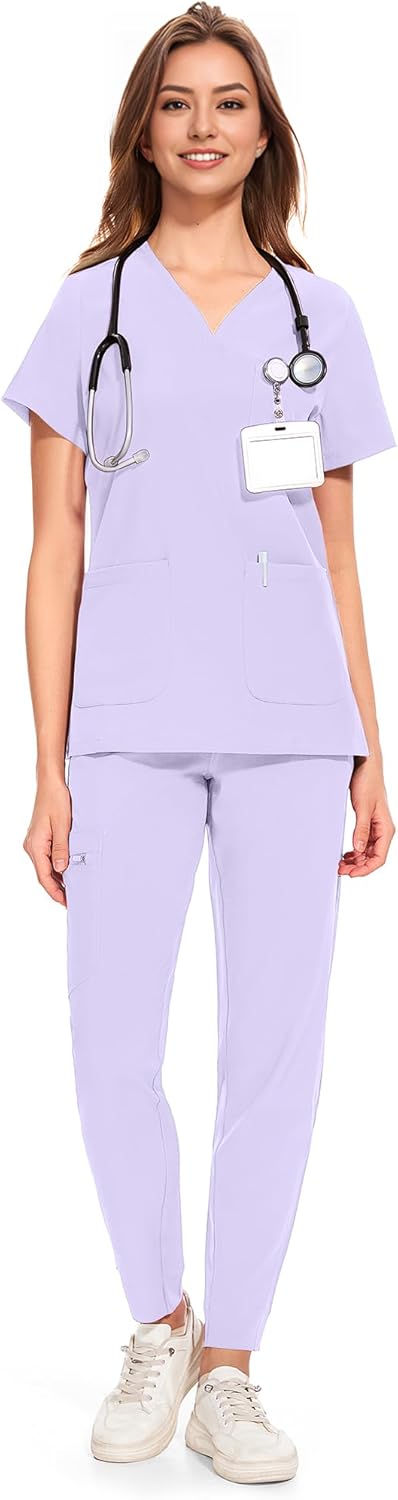 COZYFIT Medical Scrubs for Women with 8 Pockets & Comfort