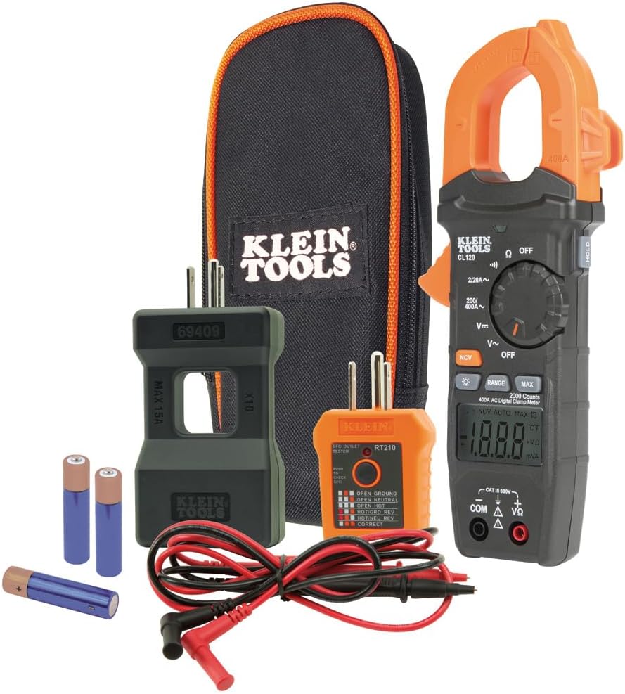 Klein Tools CL120KIT Clamp Meter Electrical Test Kit for Pros