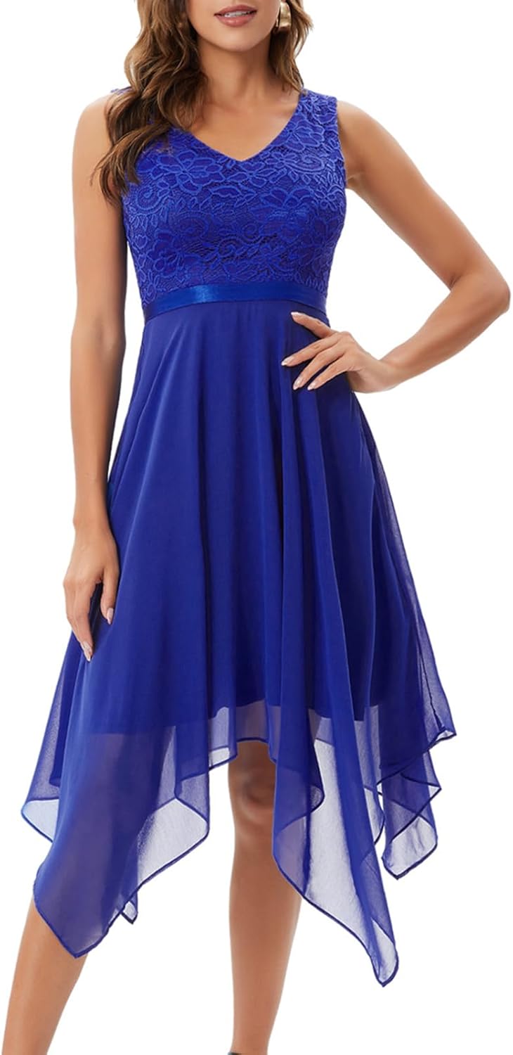 Meetjen Women's Lace Cocktail Party Dress for Weddings and More