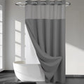 Dotted Waffle Weave Shower Curtain Extra Long 71W x 86H - No Hooks