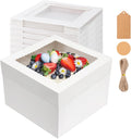 NEOACT 30 Pcs Cake Boxes 12x12x8 in - Sturdy White Bakery Boxes
