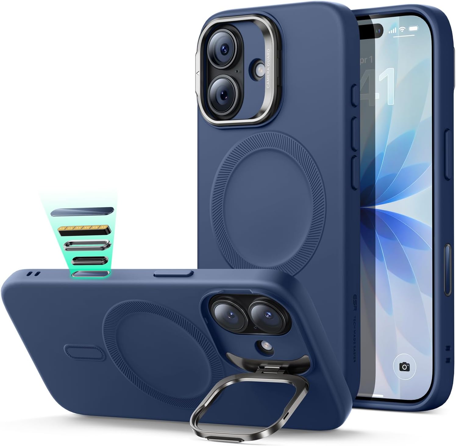 ESR Silicone Case for iPhone 17 with Built-in Camera Stand