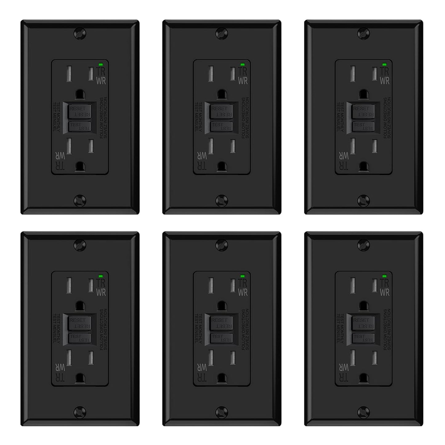 ELEGRP Outdoor GFCI Outlet 15 Amp with Self-Test Feature