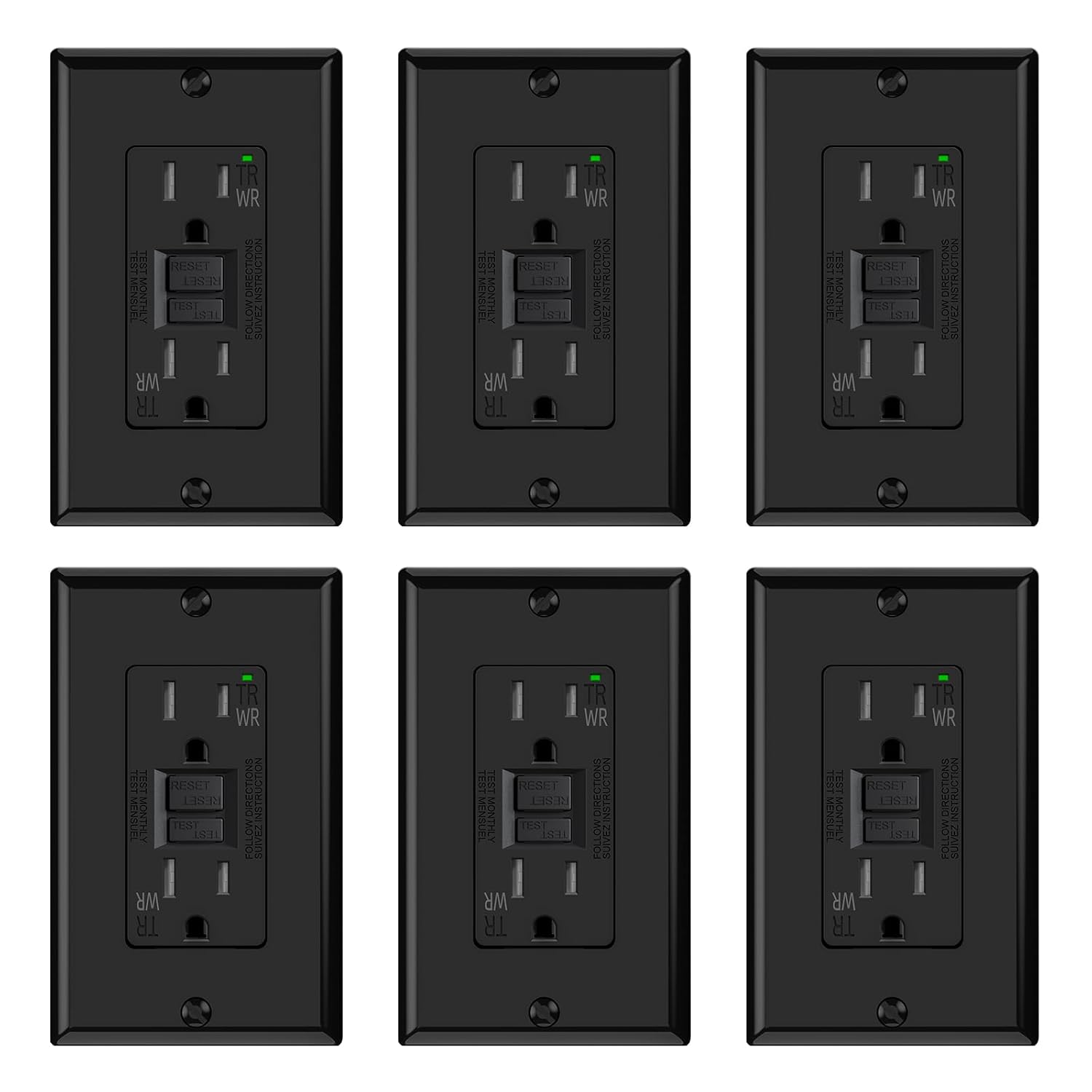 ELEGRP Outdoor GFCI Outlet 15 Amp with Self-Test Feature