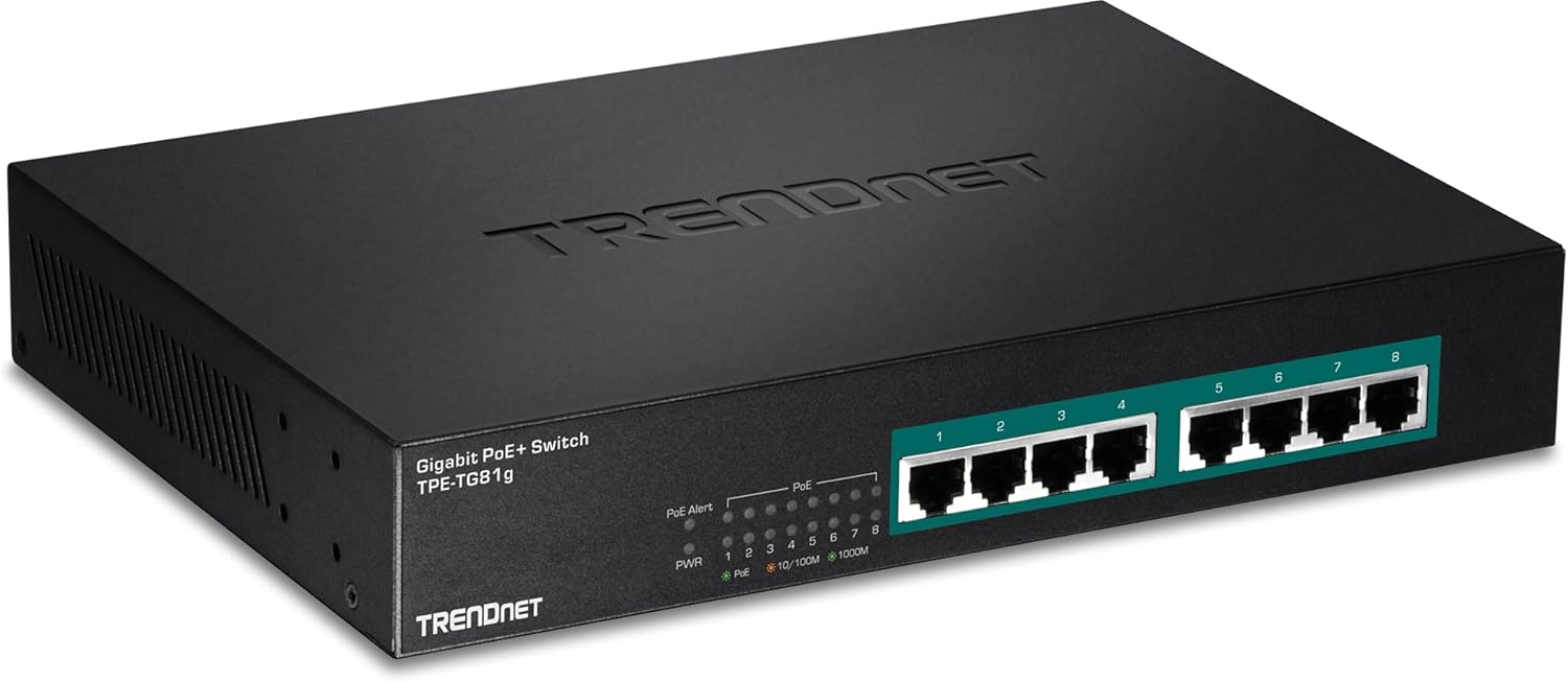8-Port Gigabit PoE+ Switch with Lifetime Protection and Power
