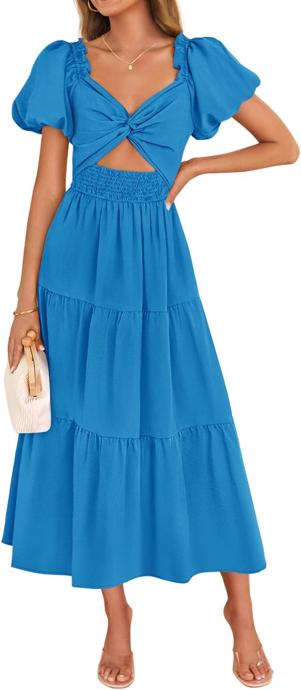 ZESICA Womens Summer Boho Vacation Dress for Beach Parties