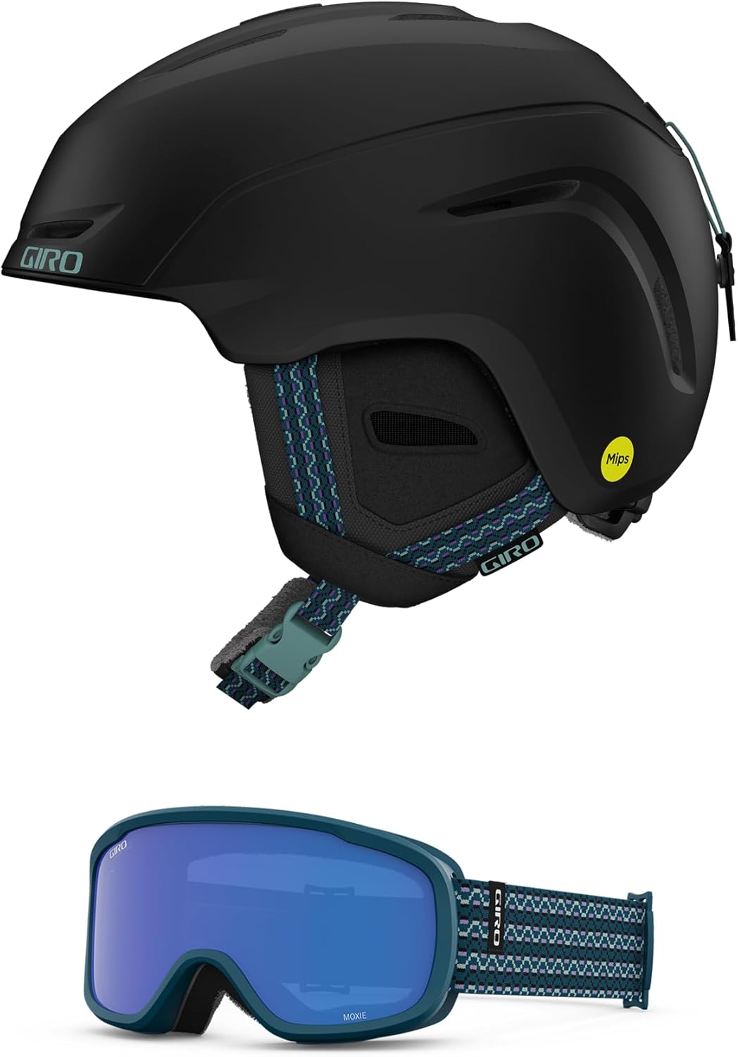 Giro Avera MIPS Combo: Black Ski Helmet & Goggles Set