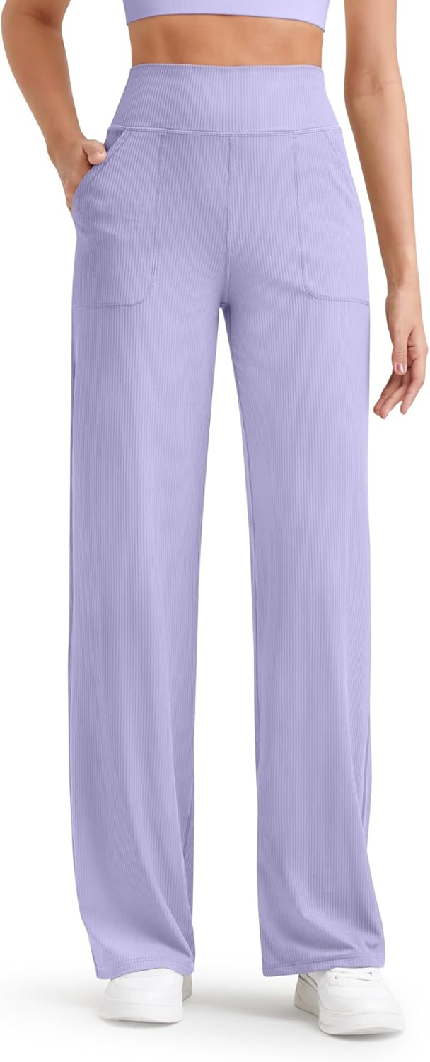 G4Free Breathable Ribbed Women Casual Wide Leg Pants Review