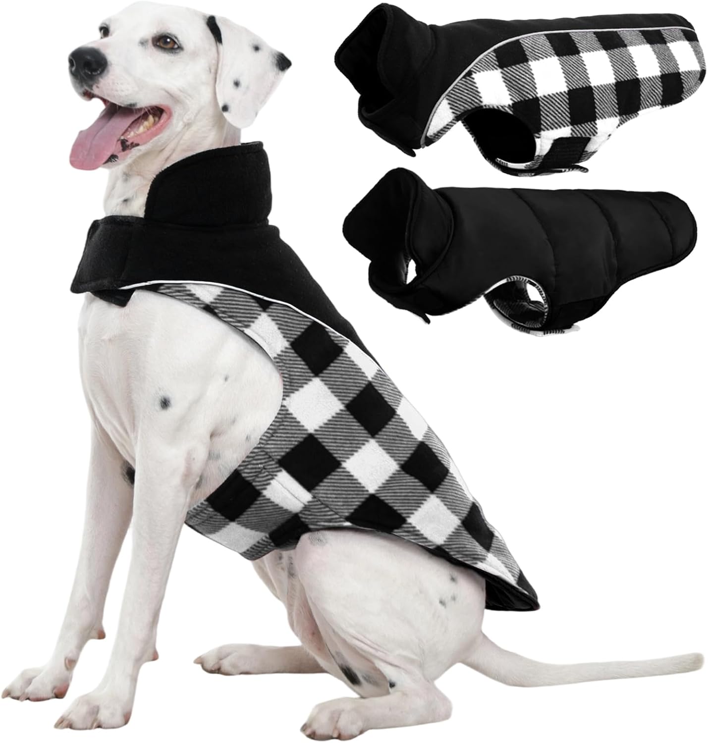 Kuoser Dog Winter Coat - Reversible Waterproof Jacket for Dogs