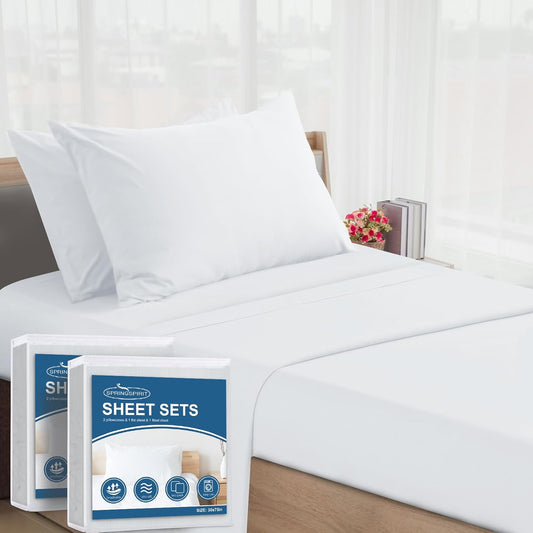 SPRINGSPIRIT Cot Sheets Set for Bunk Beds and Camp Cots
