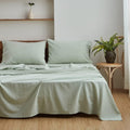 Belgian Linen Sheet Set Solid Color - Queen 4-Piece Mint Green
