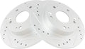 TRQ Rear Brake Rotors Set Premium G-Coated Slotted X Drilled - Direct