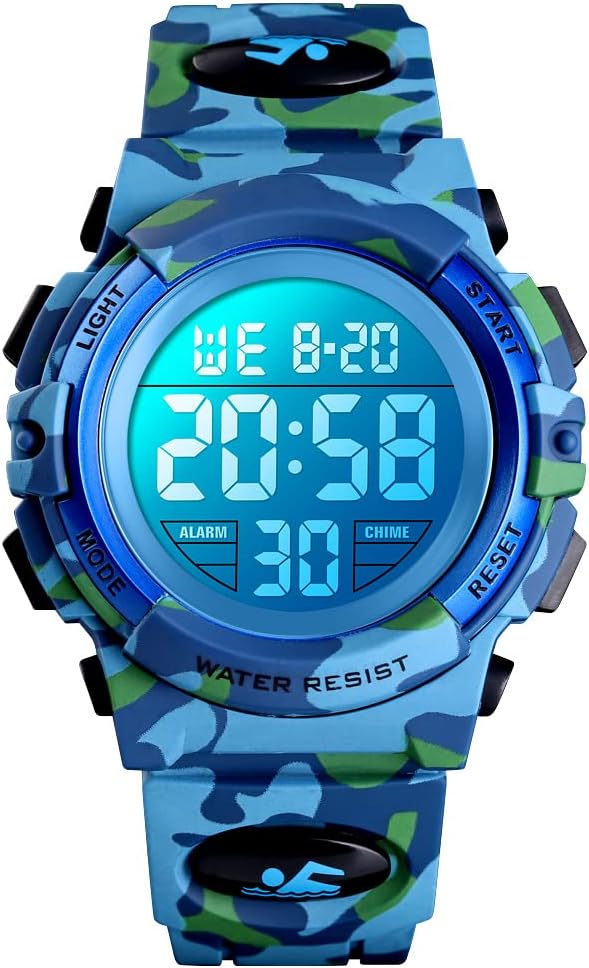 DAYLLON Kids Digital Watch - 50M Waterproof, Alarm, Stopwatch & Calendar - Ages 3-15