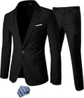 YND Men's 2 Piece Suit Set for Weddings, Parties, and Business