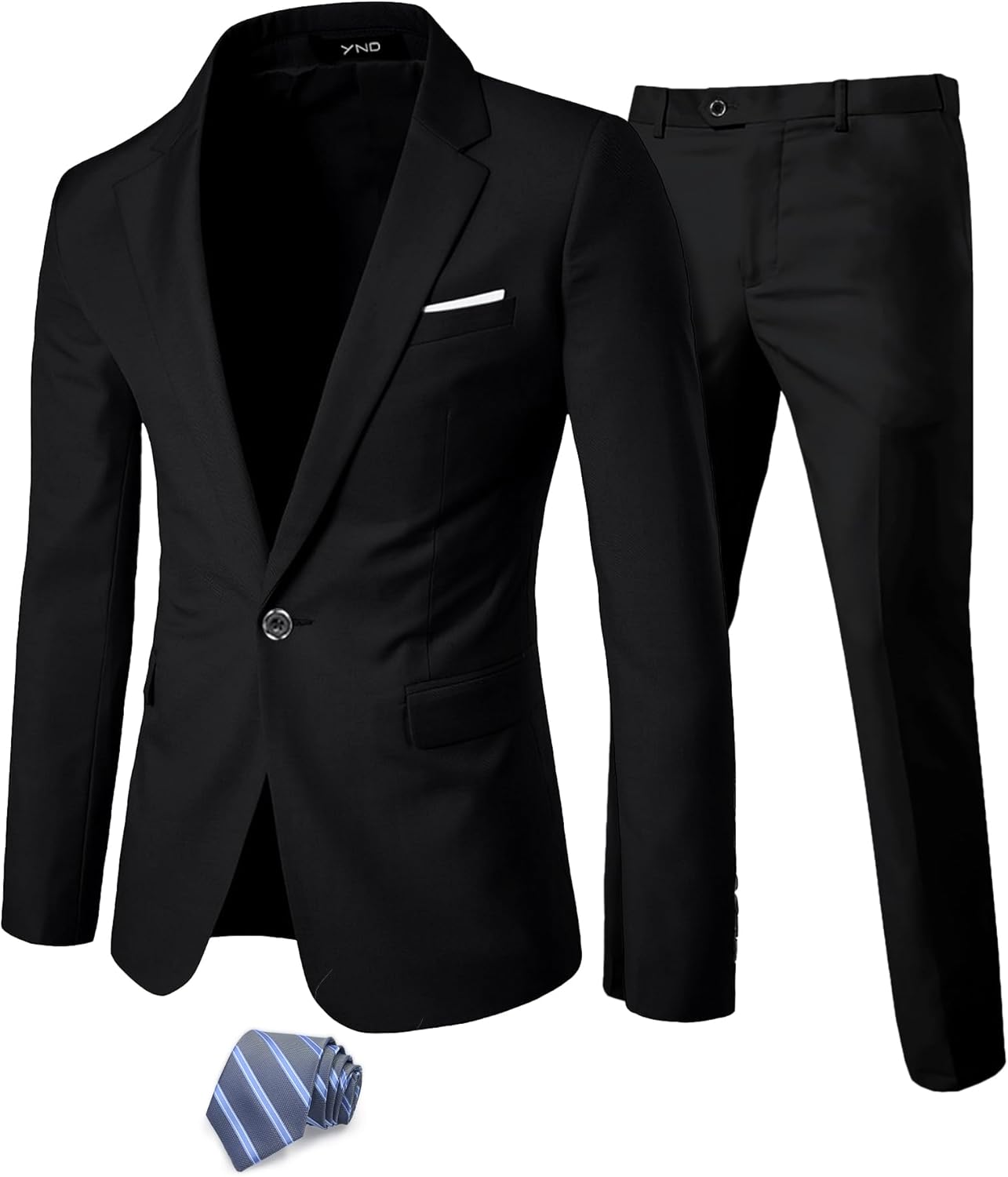 YND Men's 2 Piece Suit Set for Weddings, Parties, and Business