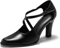 Coutgo Womens Chunky High Heels Pointed Toe Pumps - Versatile Style