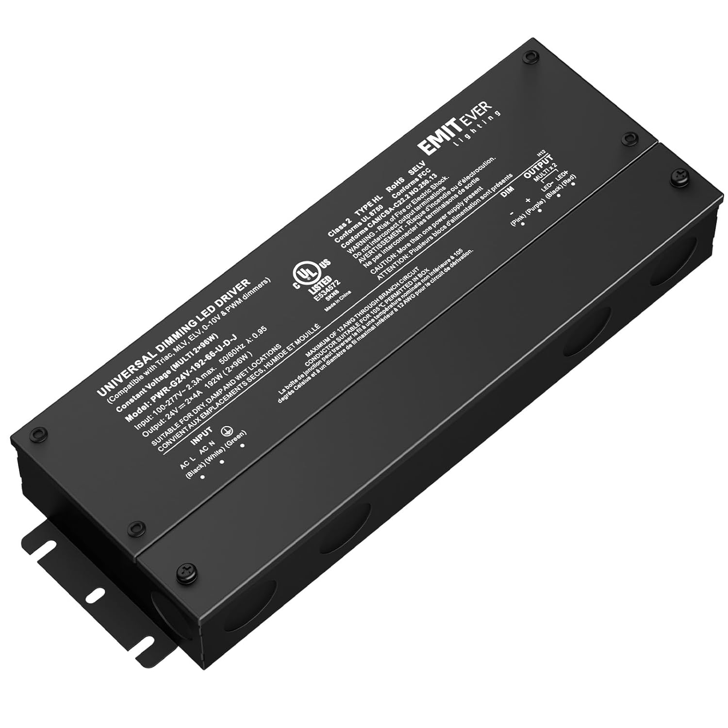 EMITEVER 192W Dimmable LED Driver for Versatile Lighting Needs