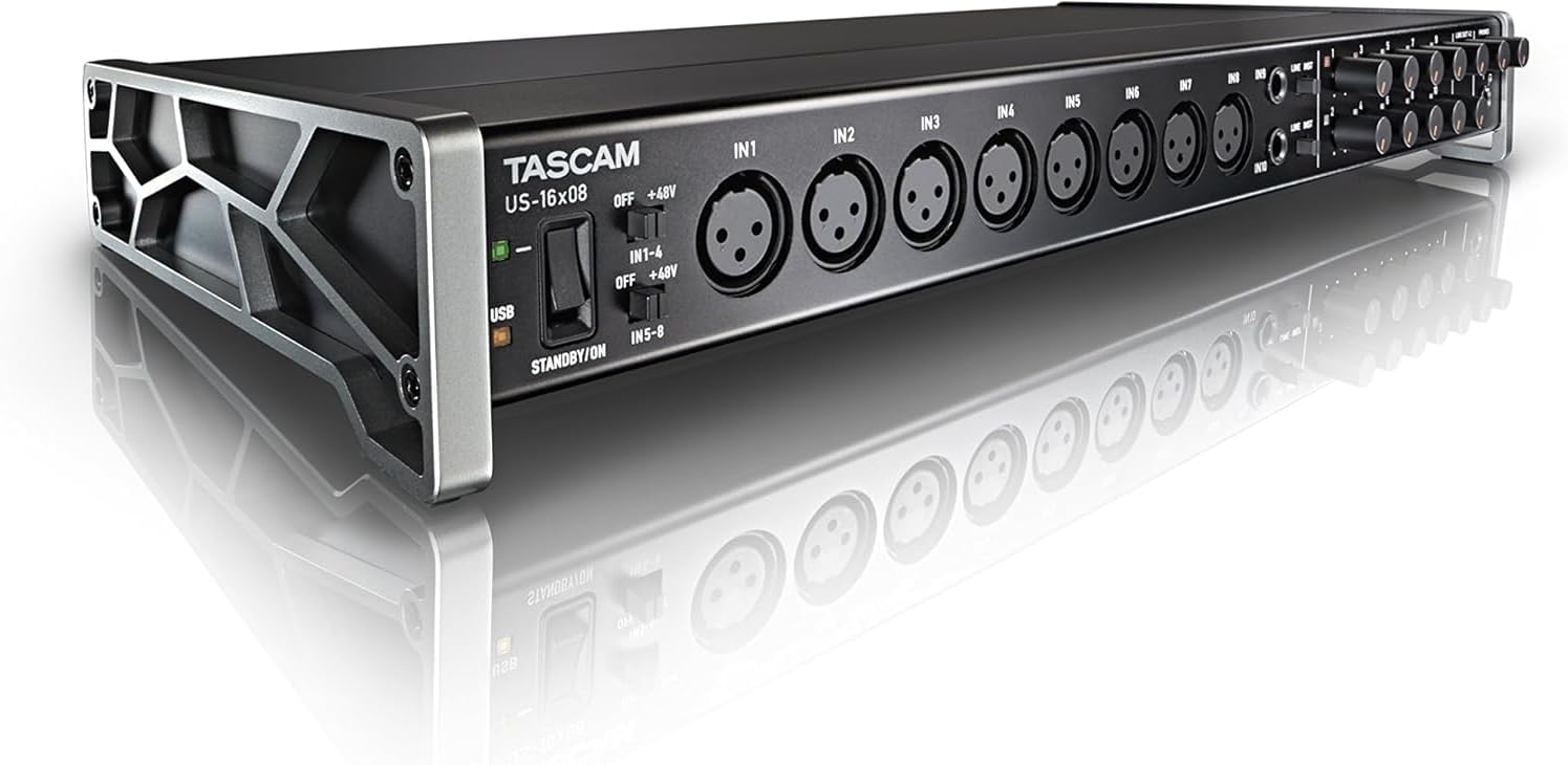Tascam US-16x08 Rackmount USB Audio Interface for Recording
