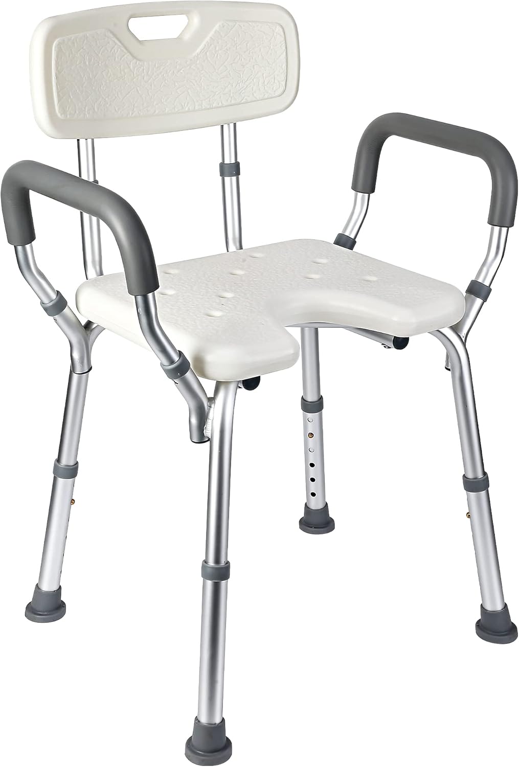 U Shower Chair with Padded Armrests for Safe Bathing Experience