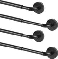 Magnetic Curtain Rod 4 Pack for Metal Doors - Adjustable 18-30 in