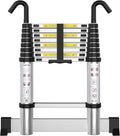 Telescoping Ladder with Hooks 8.5 FT - Stable Aluminum Extension