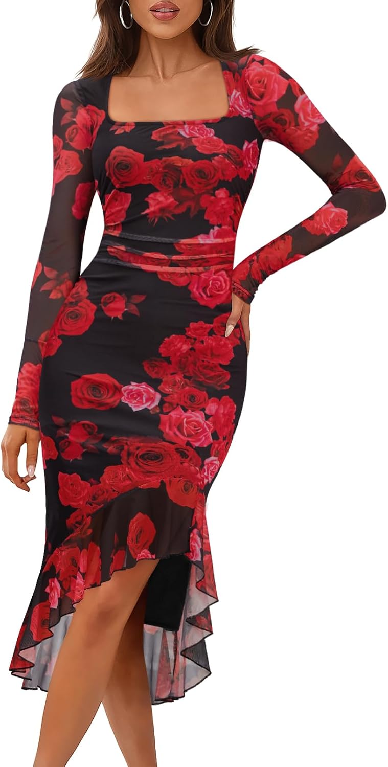 Elegant Classy Bodycon Midi Dress for Fall Weddings and Parties