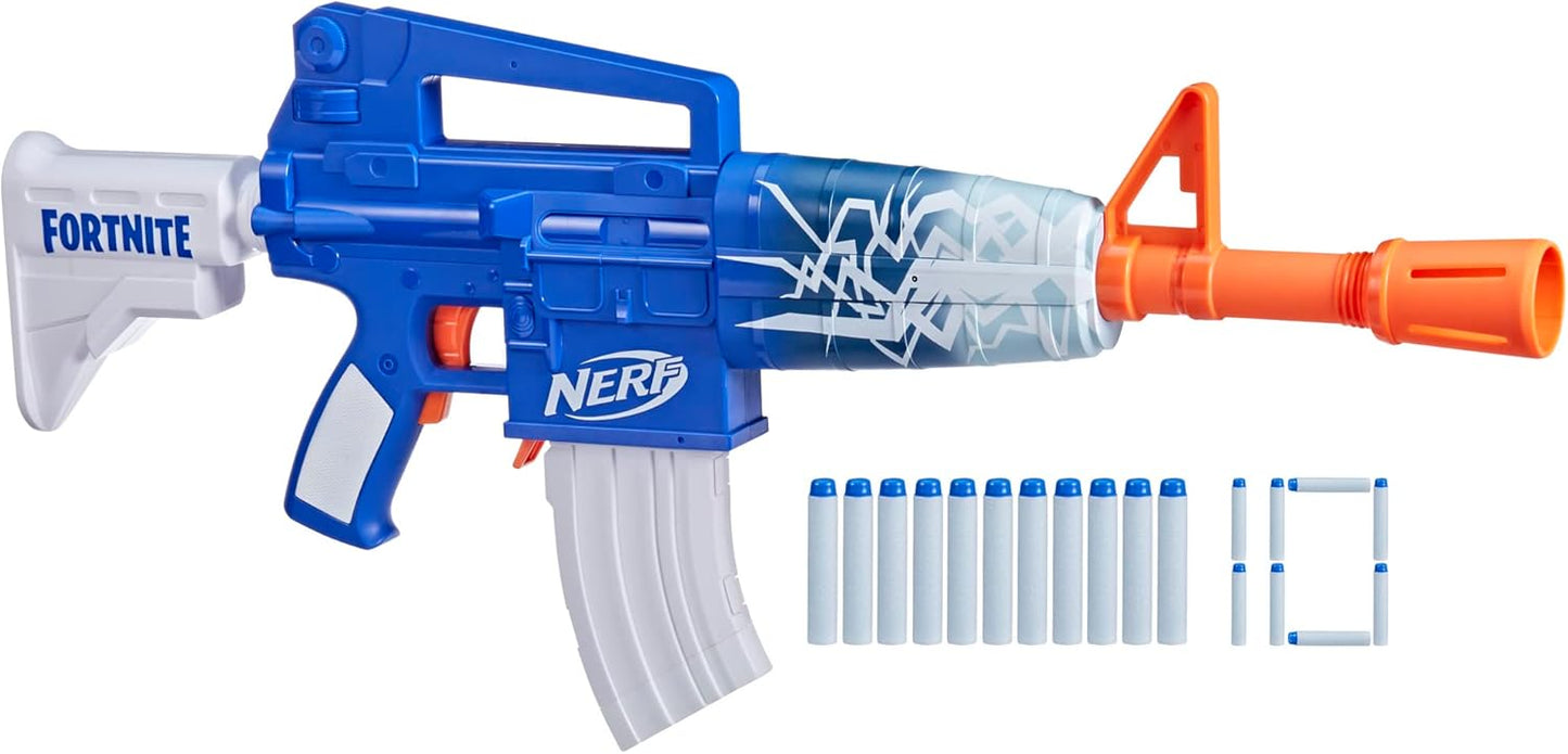 Nerf Fortnite Blue Shock Blaster with 10-Dart Clip and Darts