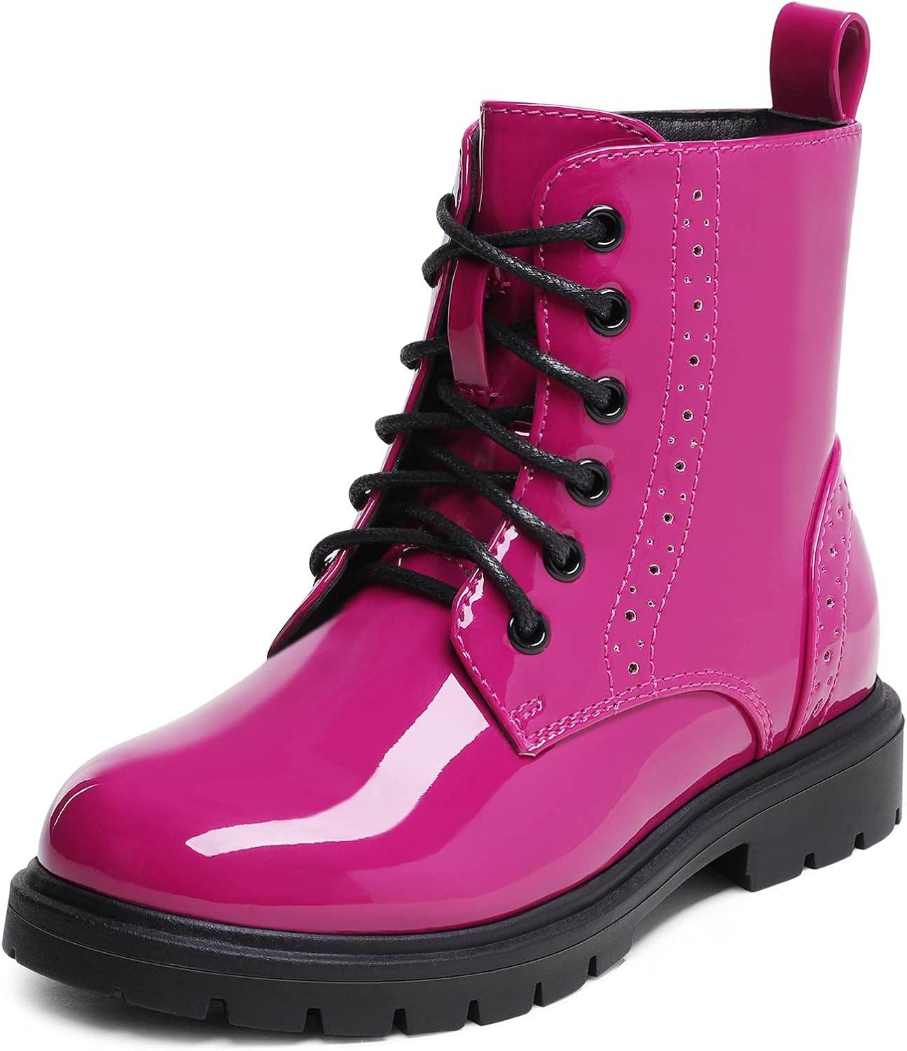 DREAM PAIRS Kids Side Zipper Combat Ankle Boots for Comfort