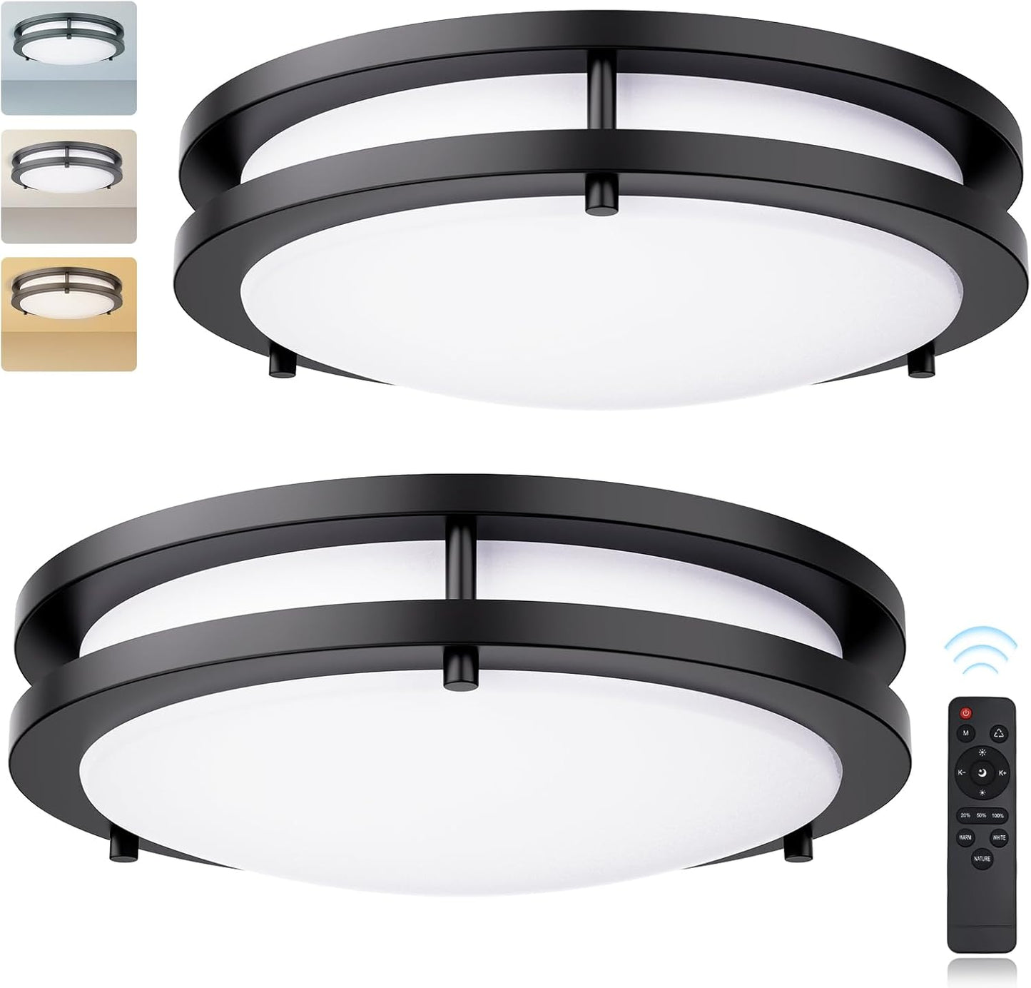 Kalium LED Ceiling Light with Remote - Dimmable 10 Inch Fixture