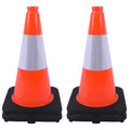 OrangeStar 4-Pack 18ft Traffic Cones with Weighted Rubber Base
