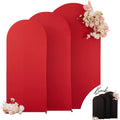Red Black Arch Backdrop Cover Set of 3 - Stretchy Spandex Arch Covers