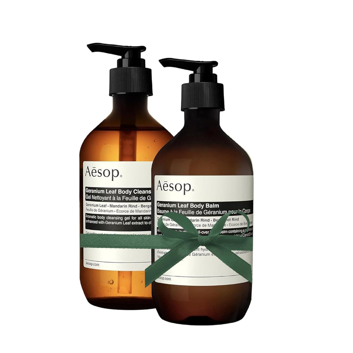 A Revitalizing Geranium Leaf Body Cleanser & Balm Set Duo
