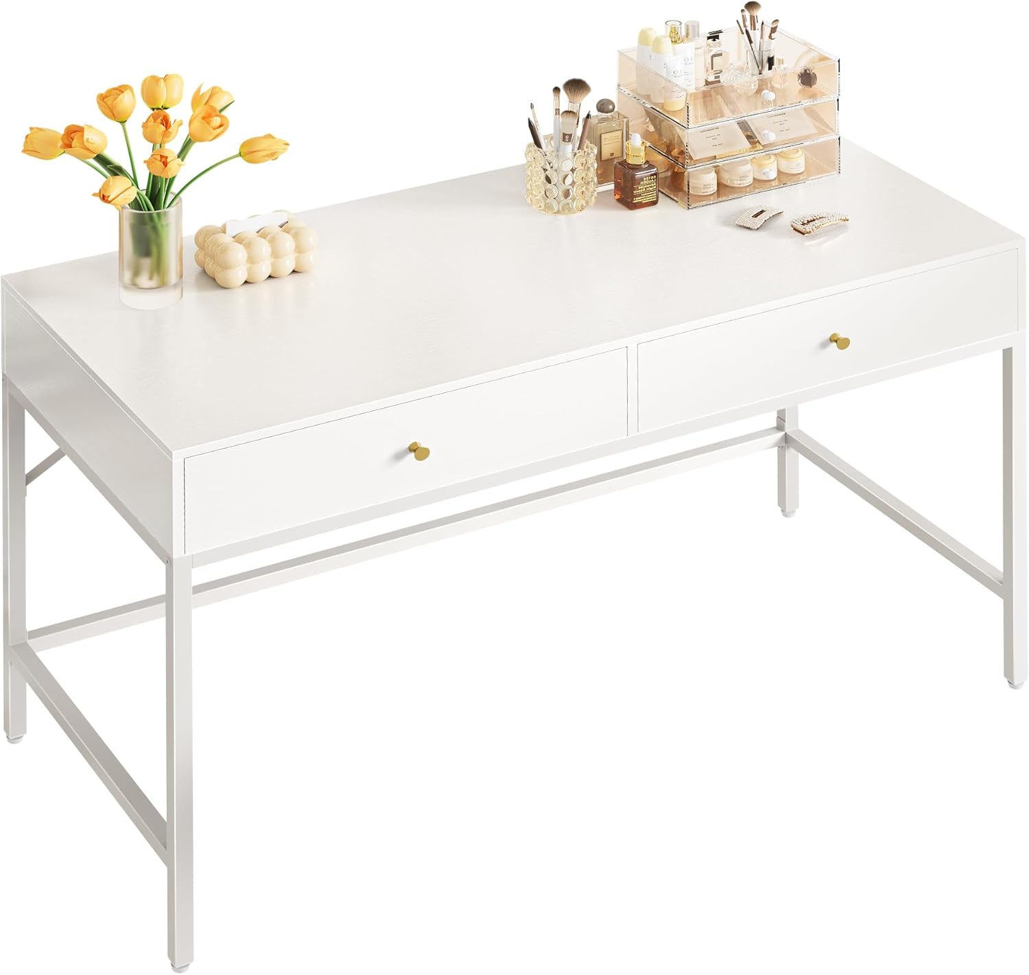 SUPERJARE Vanity Desk with Drawers for Modern Home Office Use