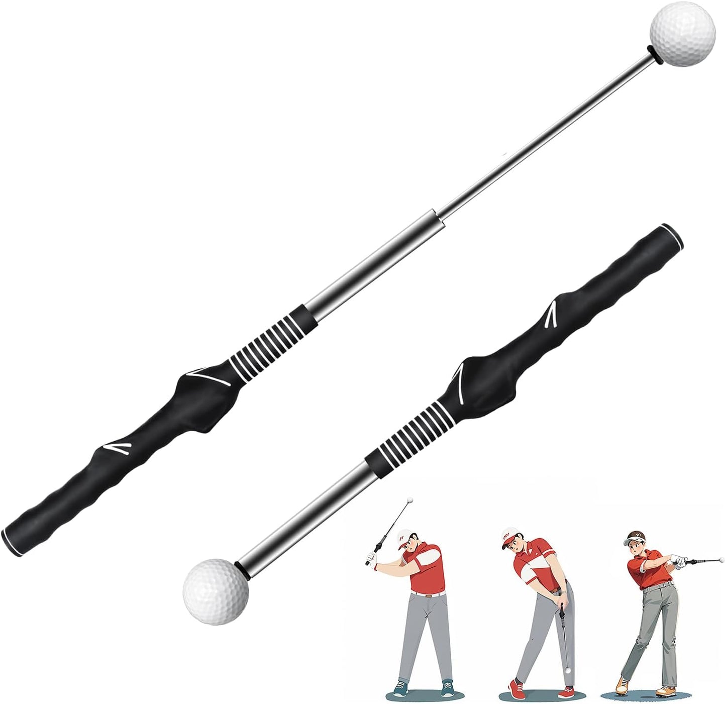Retractable Golf Swing Trainer for Grip and Tempo Improvement