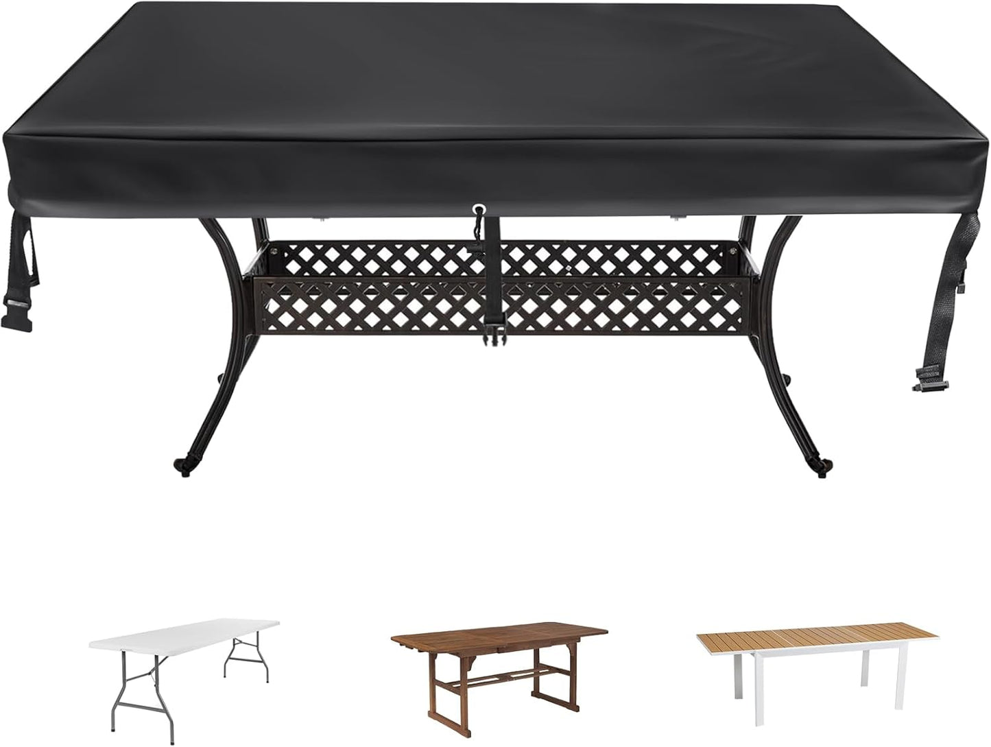 Rectangular Patio Table Cover - Waterproof and Windproof Design