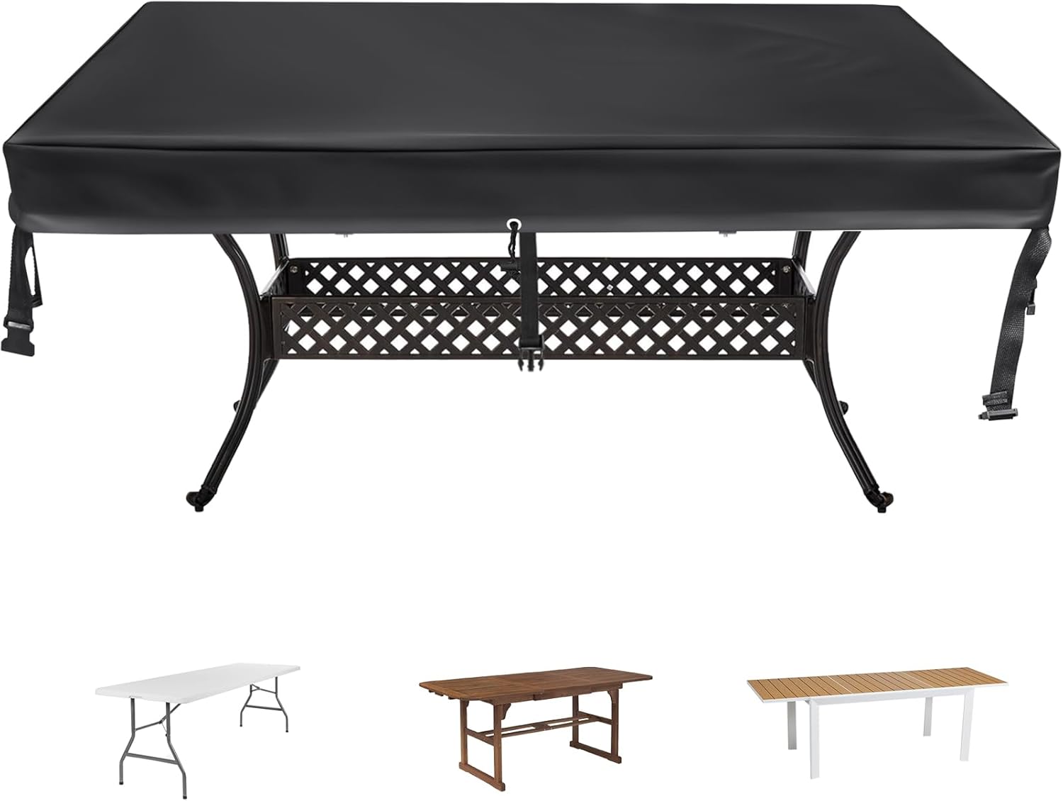 Rectangular Patio Table Cover - Waterproof and Windproof Design