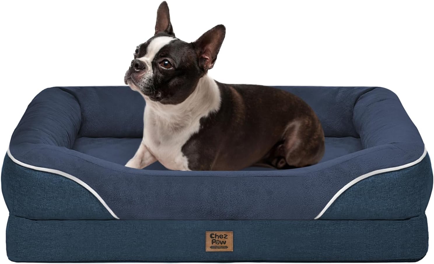 Orthopedic Washable Large Dog Bed with Bolster for Comfort