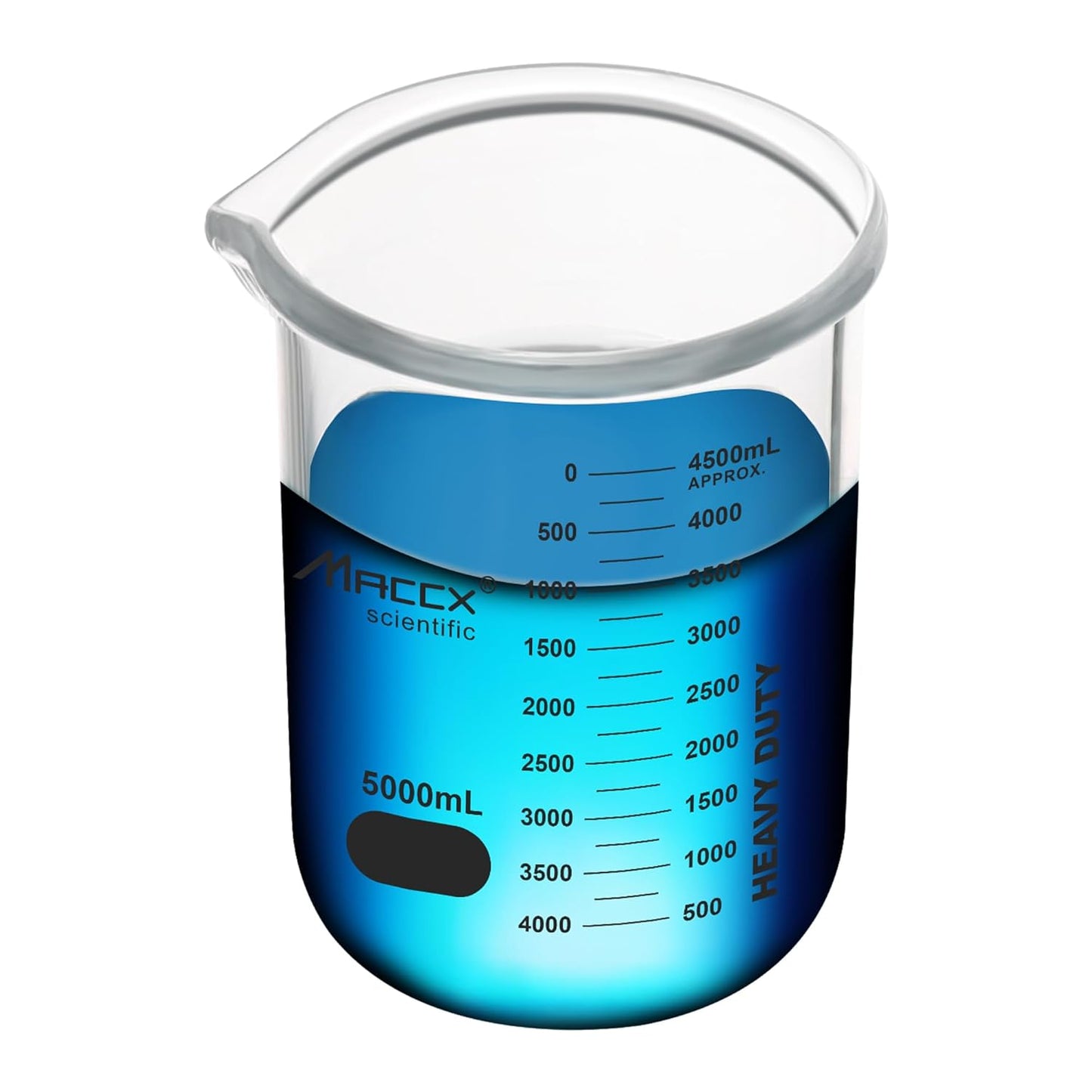 170oz Sturdy Glass Beaker for Lab Use - Heavy-Duty 5L Beakers