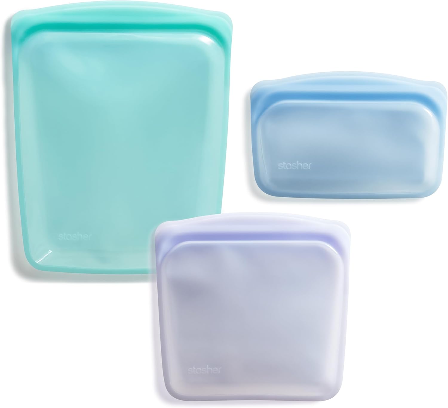 Stasher Premium Silicone Reusable Food Storage Bags, 3-Pack