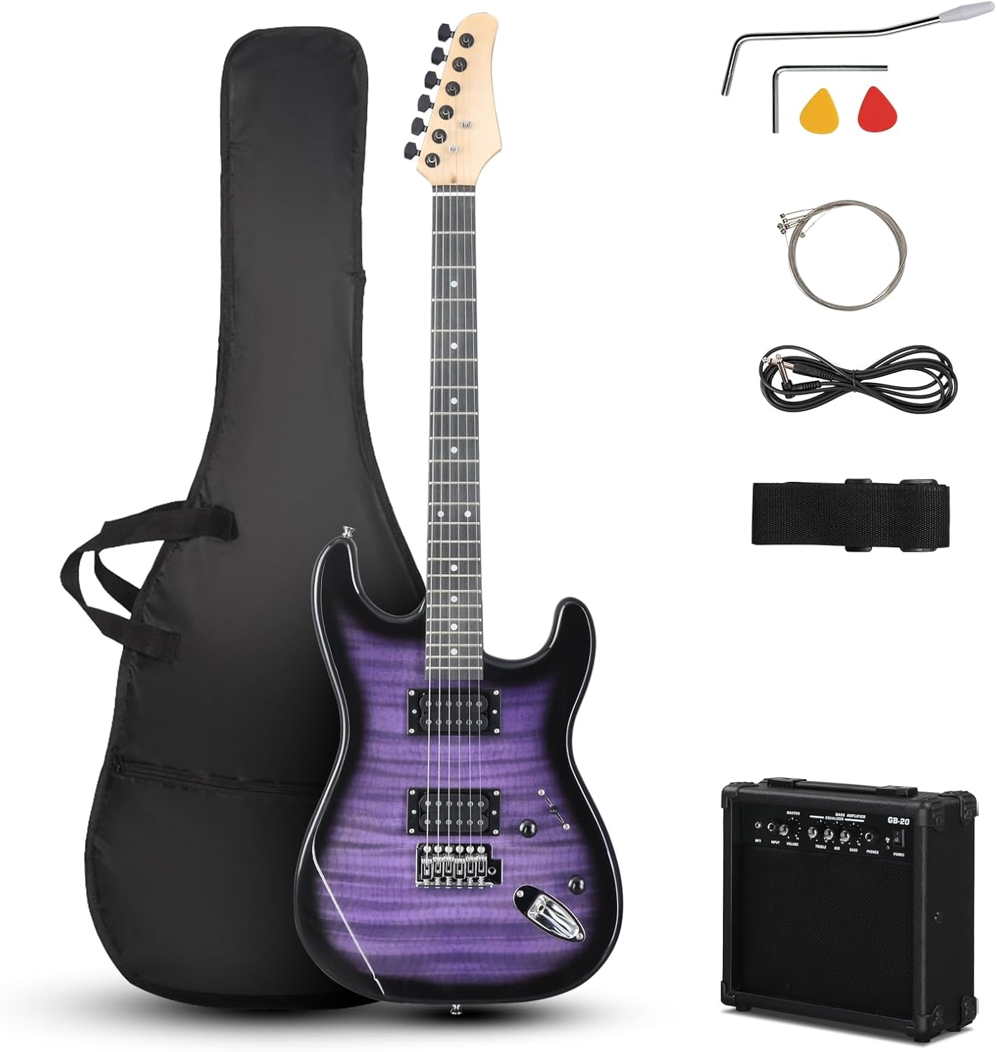 Ktaxon Electric Guitar Kit for Beginners with 20W Amplifier