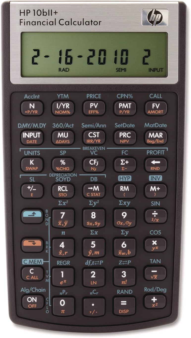 HP 10bII+ Financial Calculator with 12-Digit LCD Display