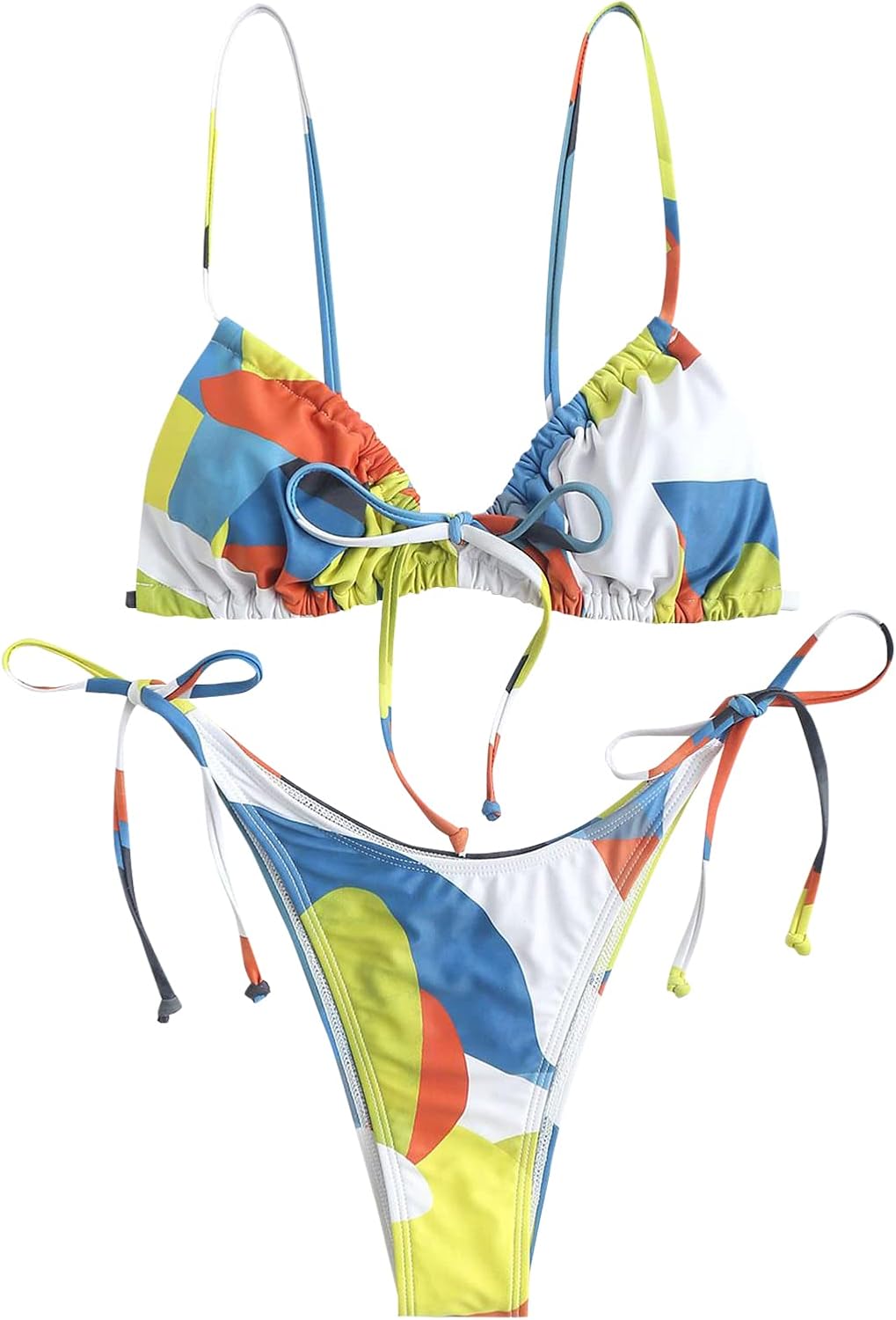 ZAFUL Womens High Cut Thong Bikini Set for Summer Fun