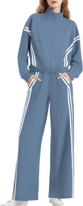 Casly Lamiit Women's 2 Piece Zip Up Sweat Set - Lightweight Lounge
