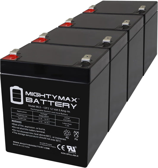 Mighty Max Battery ML5-12F2 12V 5AH Rechargeable SLA Battery Pack